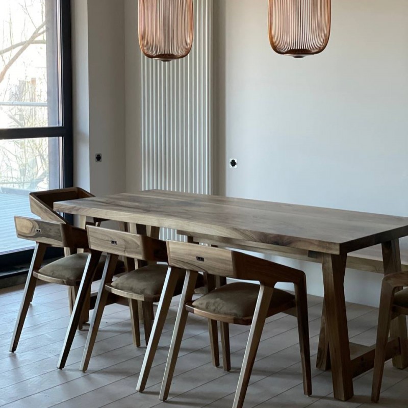 Dining table «Kilimanjaro». Walnut, epoxy resin, polyurethane.