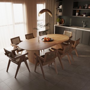 Dining table «Ascania». Rock elm, polyurethane 