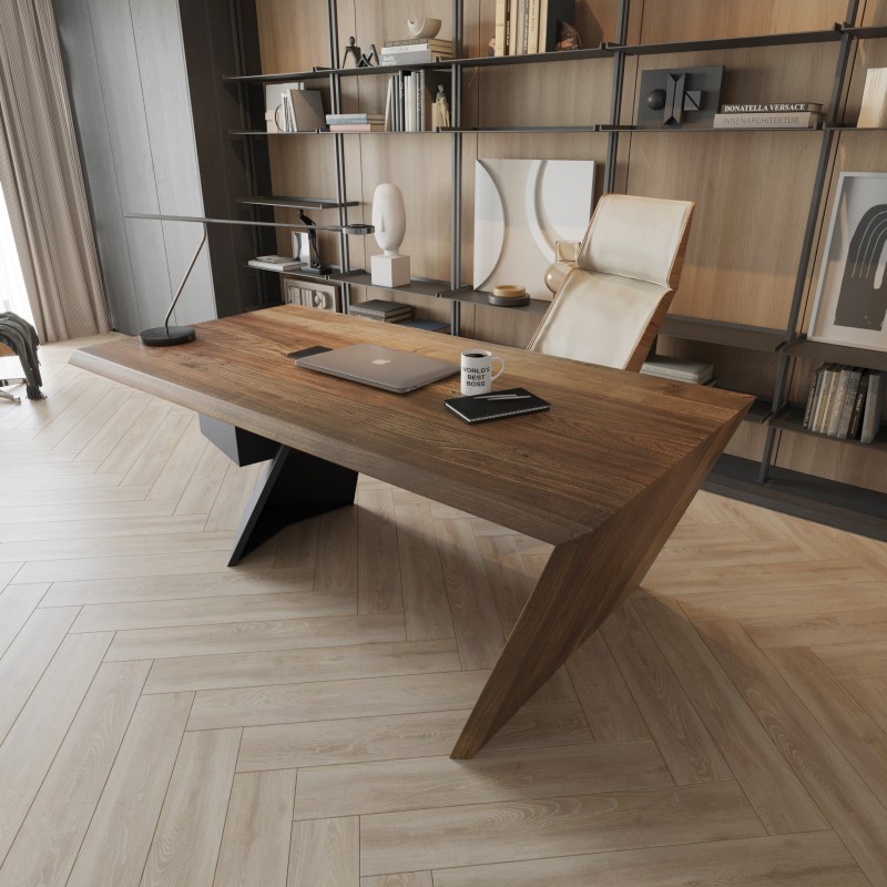 Office desk «Congressman». Tinted rock elm, polyurethane 