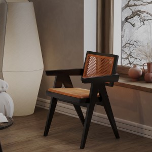 Сhair «Aurora». Tinted elm, leather, polyurethane 