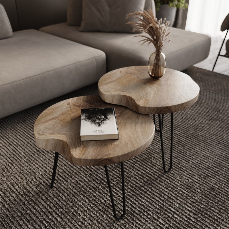 Coffee table «Wabi-Sabi». European walnut polyurethane