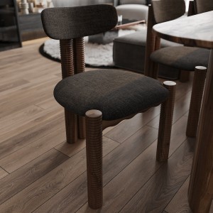 Chair “Aris”. European walnut, natural fabric, polyurethane lacquer