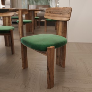 Chair “Verdano”. European walnut, natural fabric, polyurethane lacquer