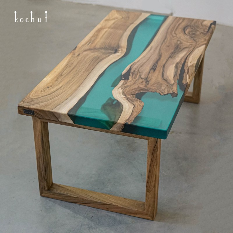 Coffee table "Arctic". European Walnut, epoxy resin, oil-wax