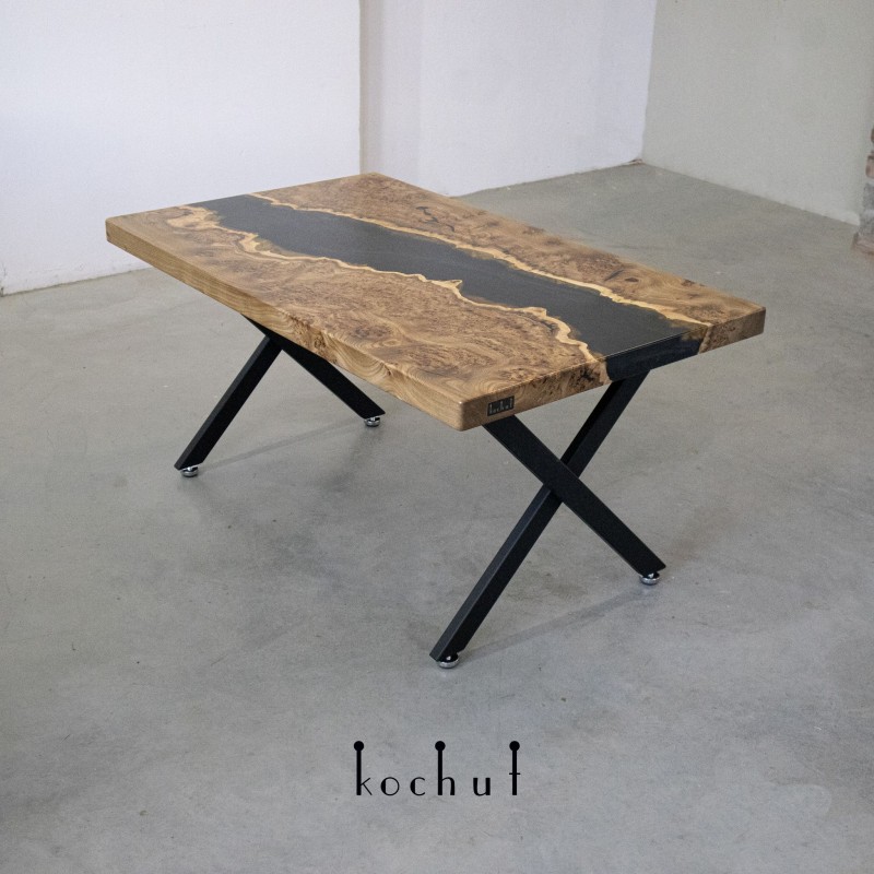 Coffee table «Esquire». Elm, epoxy resin, polyurethane.