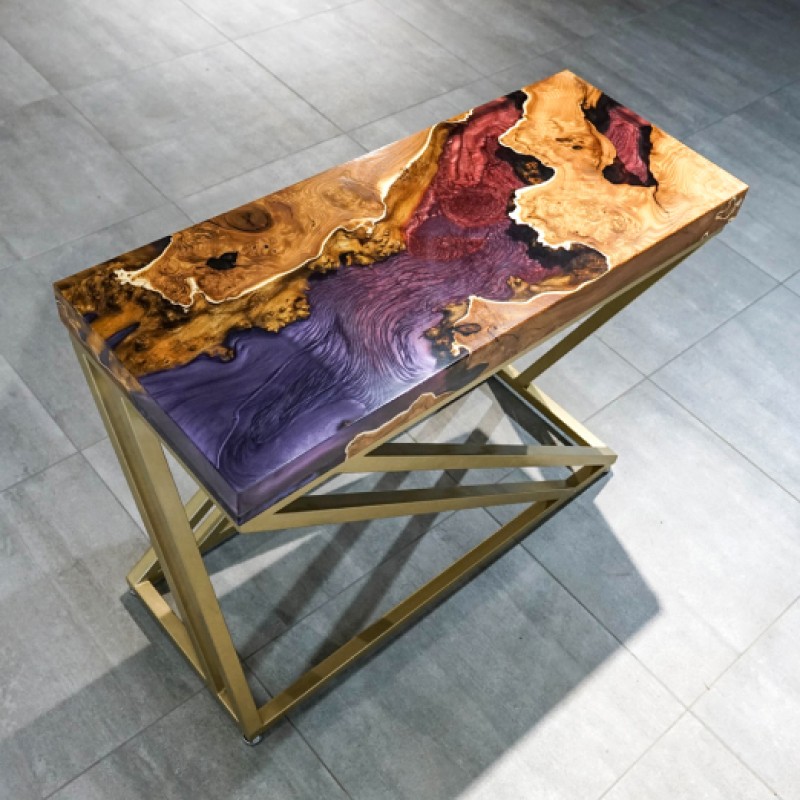 Epoxy resin deals console table