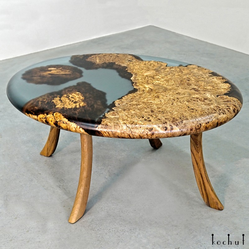 Coffee table «Galapagos». Elm, epoxy resin, polyurethane