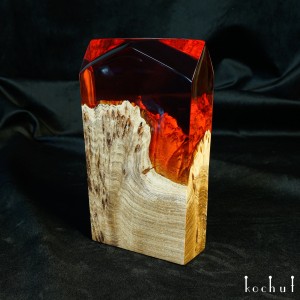 Elemental crystals «Fire». Maple, red epoxy resin