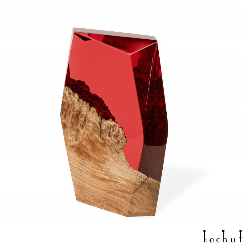 Fire — crystal made of maple and red epoxy
