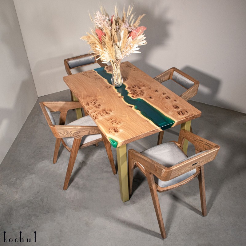 Dining table «Celtic Totem». Maple, epoxy, acrylic varnish