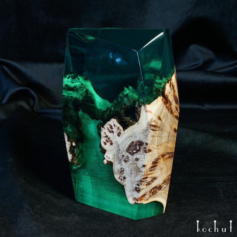 Crystals of elemental «Earth». Maple, epoxy resin