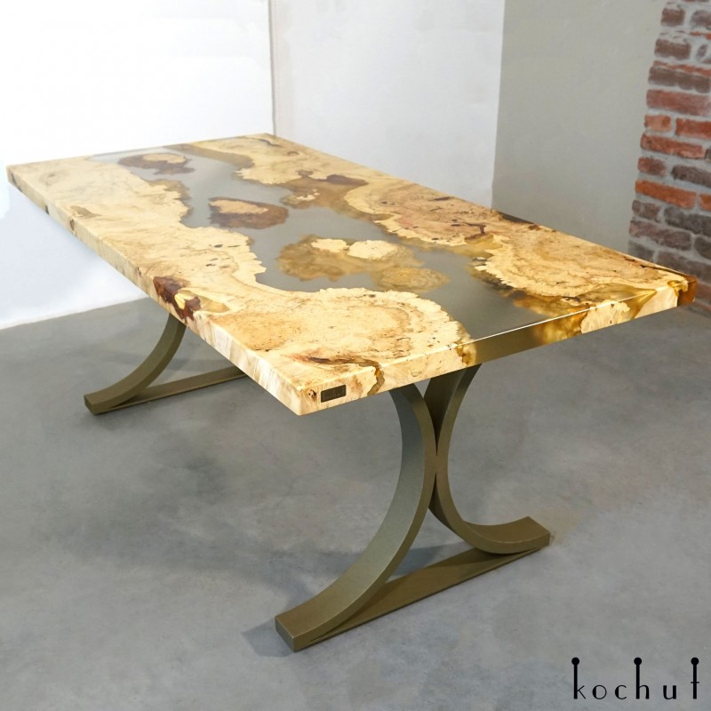 Dining table "Namibia". Maple, epoxy resin, polyurethane