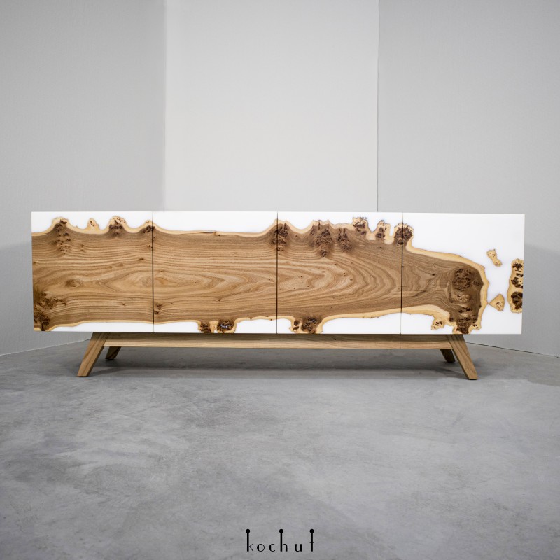 Bianco — TV stand made of Elm and epoxy resin