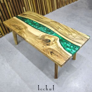 "Greenwich" coffee table. European walnut, epoxy resin, polyurethane