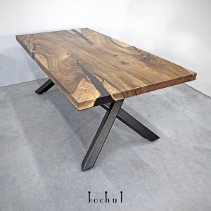 Dining table «Hermes». European walnut, black epoxy resin, рolyurethane 