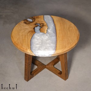 Coffee table «Platinum». European walnut, epoxy resin, polyurethane