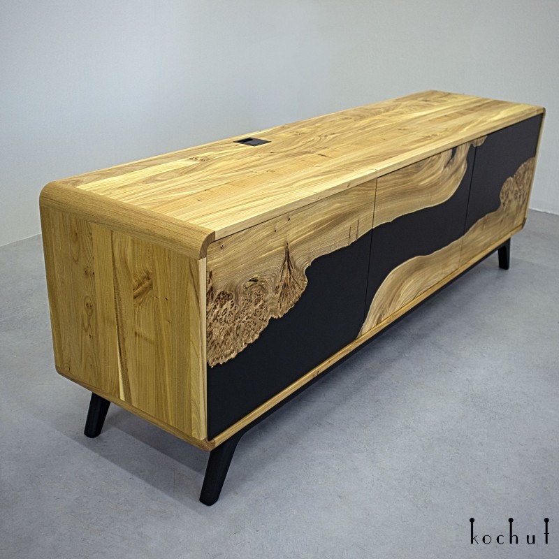 Chest of drawers "Onyx". Elm, epoxy resin, oil-wax