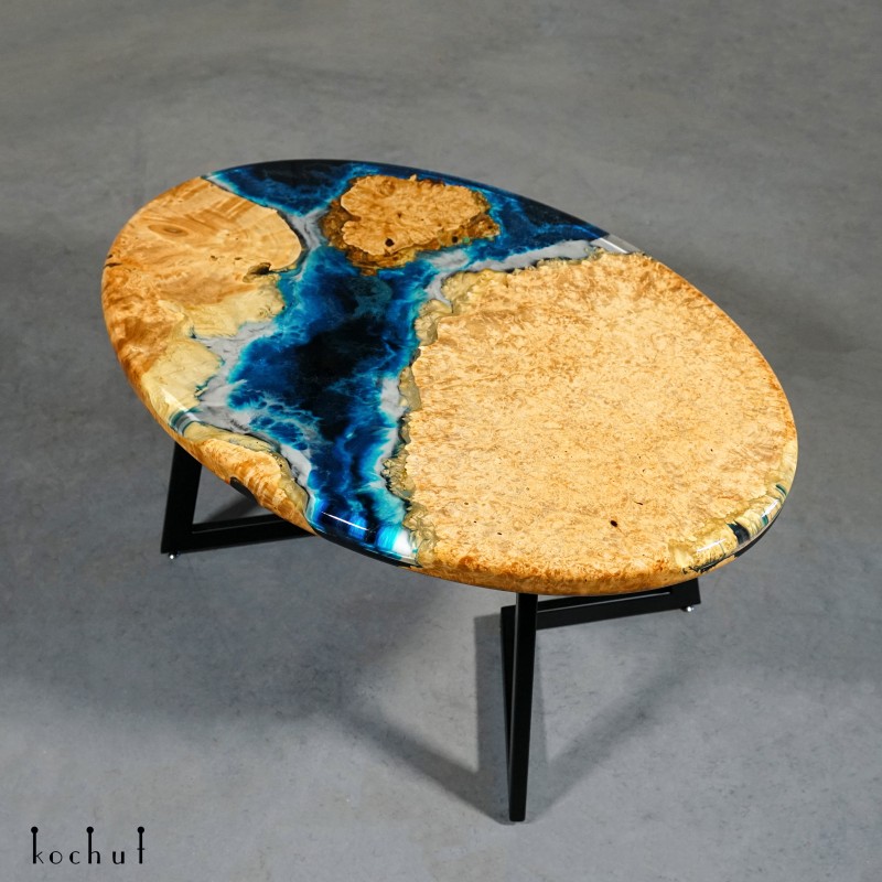Coffee table "Atlantis". Elm, epoxy resin, polyurethane 