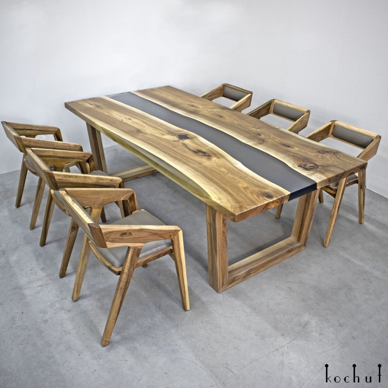 Ice Fog — dining table from European walnut and epoxy resin