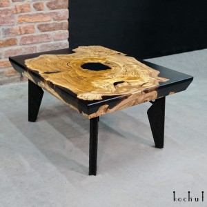 Сoffee table «Carbonado. Aida's view». Elm, epoxy resin, polyurethane