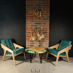 Coffee table «Emerald paradise». Maple, epoxy resin, polyurethane