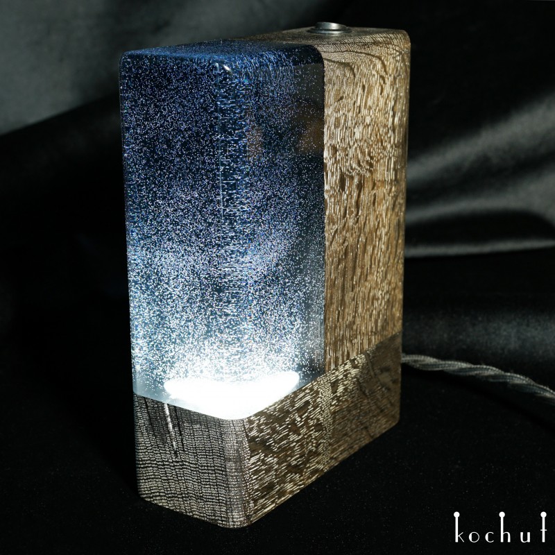  Lamp «Milky Way». Stained oak, epoxy, oil-wax