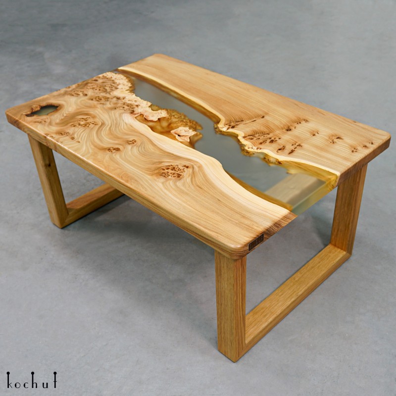  Coffee table «Albertini». Elm, epoxy resin, polyurethane 
