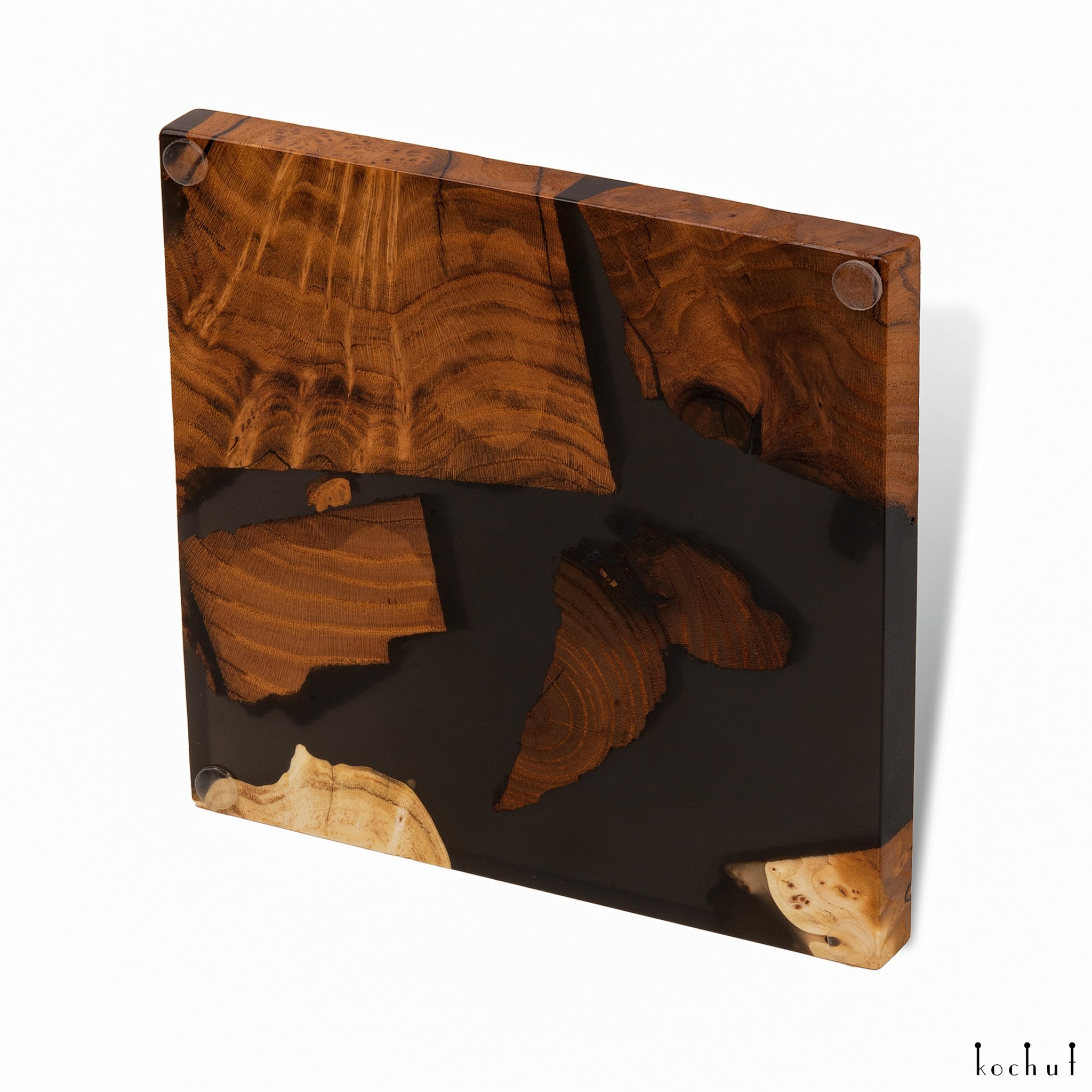 The Set Of Coasters Wabi Sabi Night Wild Olive Epoxy Resin