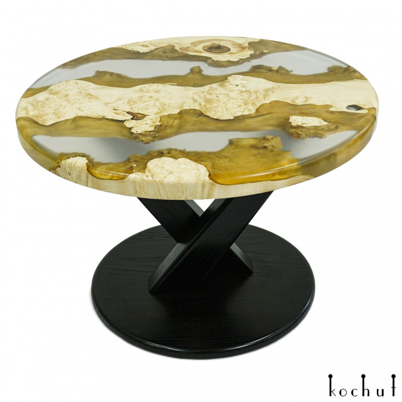 Coffee table «Shinto». Maple, transparent epoxy resin, polyurethane 