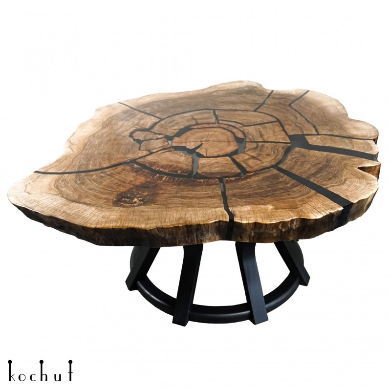 Coffee table «Shenborn». European walnut, transparent epoxy resin, polyurethane