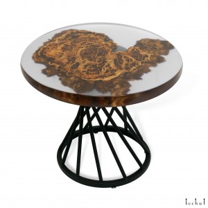 Coffee table «Ararat». Rock elm, transparent epoxy resin, polyurethane 
