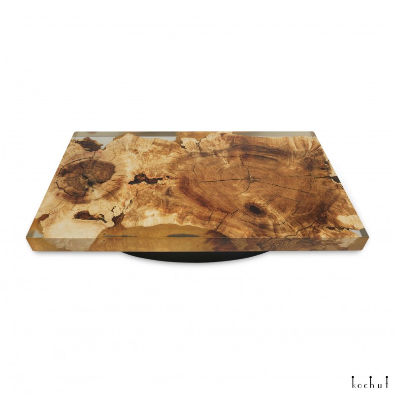 Coffee table «Sangai». California maple, transparent epoxy resin, polyurethane 