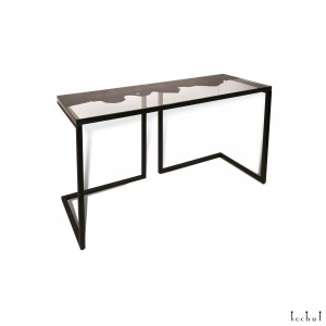 Console table «Asterro». Tinted poplar, transparent epoxy resin, polyurethane 