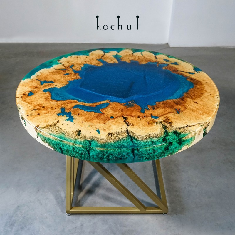 Dining table «Mariana Trench». American maple, epoxy