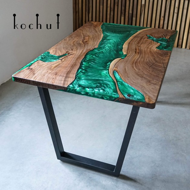 Dining table «New Earth». American walnut, epoxy resin, polyurethane varnish