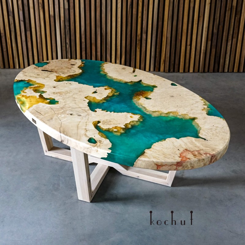 Side table «Gibraltar». California maple, epoxy resin, acrylic lacquer