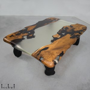 Coffee table «Dionysus». Wild olive, epoxy resin, polyurethane